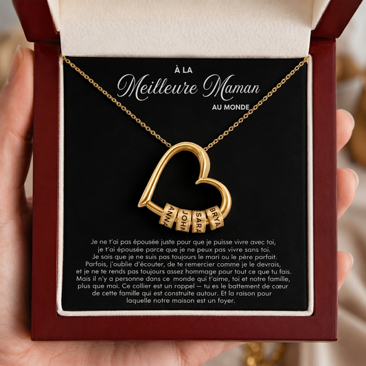Collier Gravé « Cœur de la Famille »